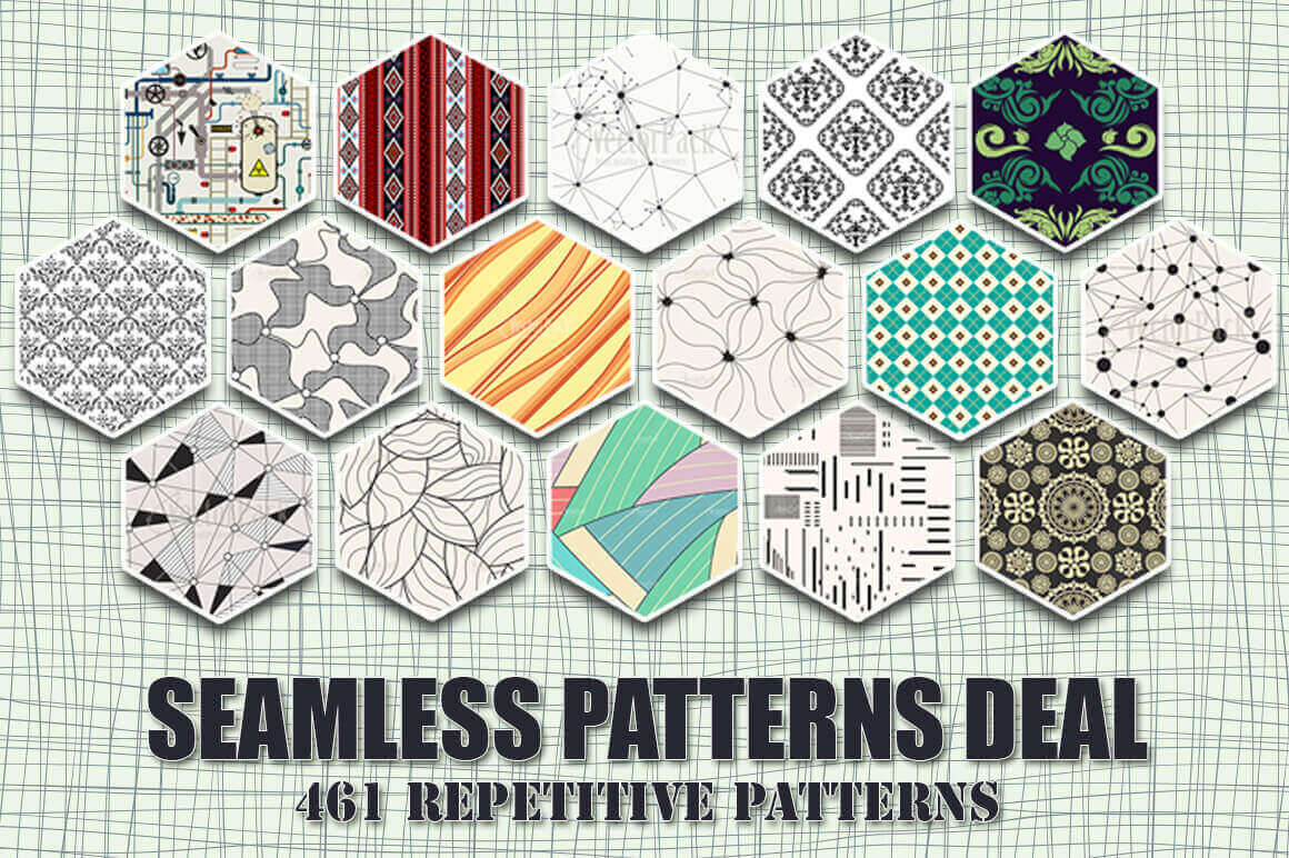 460 Seamless Patterns from Waves to Pipes – only $23!