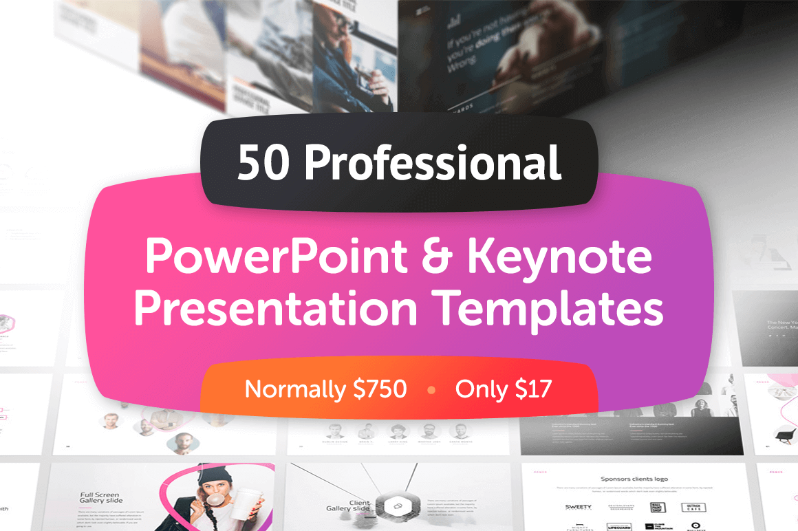 50 Professional PowerPoint & Keynote Presentation Templates - only $17!
