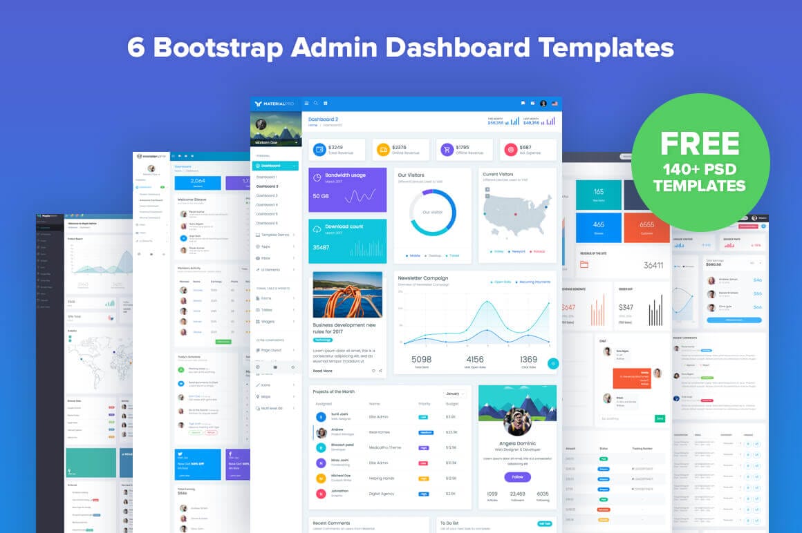 6 Robust Bootstrap Admin Templates