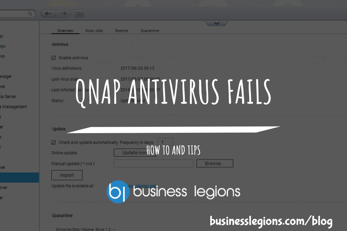 QNAP ANTIVIRUS FAILS