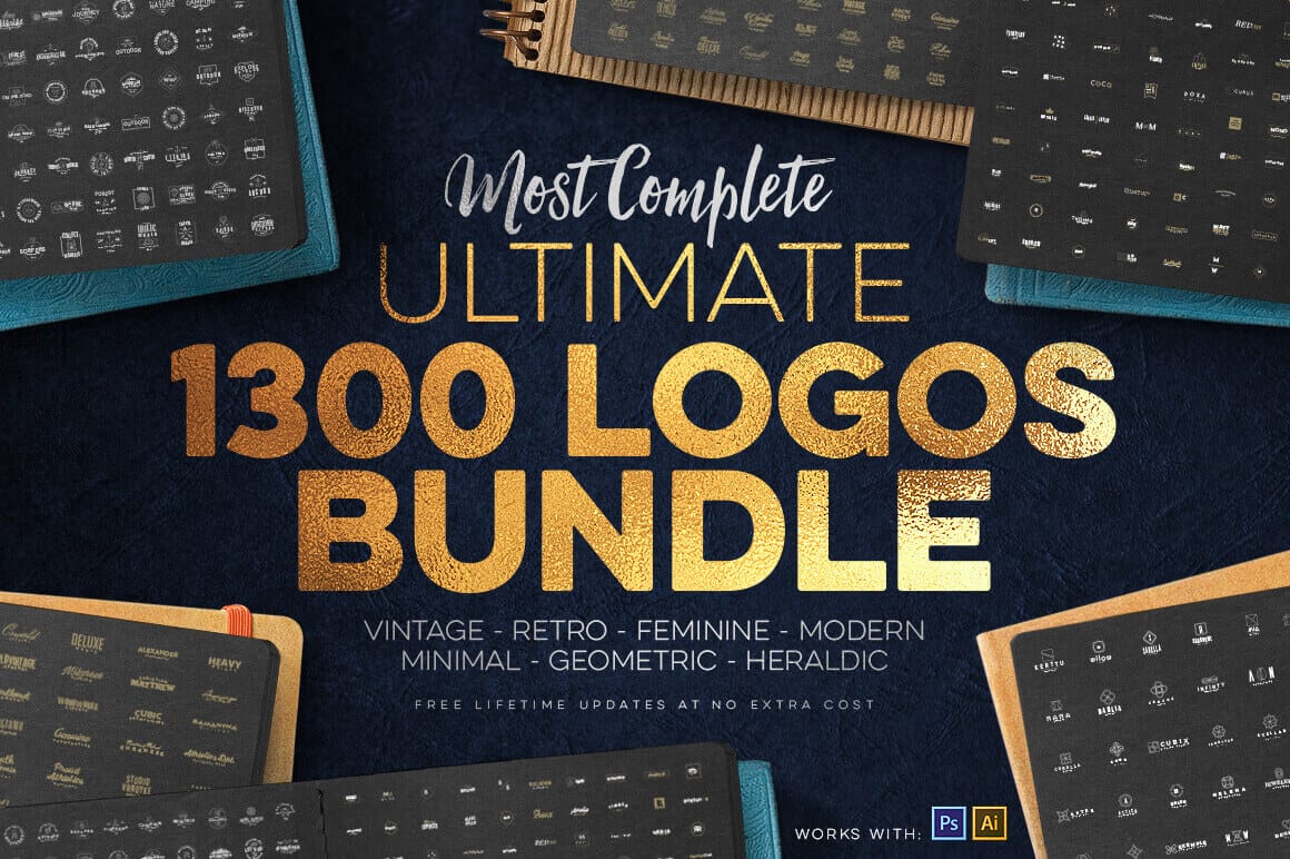 1,300+ Premium Logo Templates: Vintage, Modern & More – only $14!