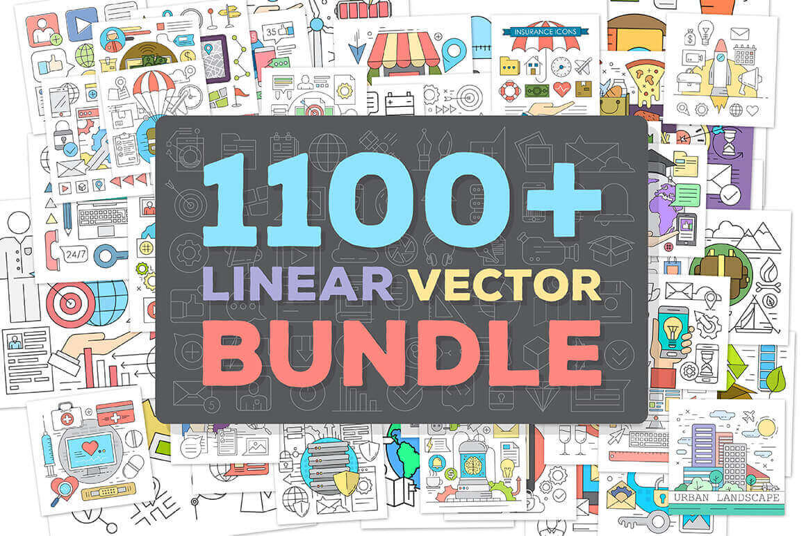 1100+ Premium Linear Vector Elements – only $12!