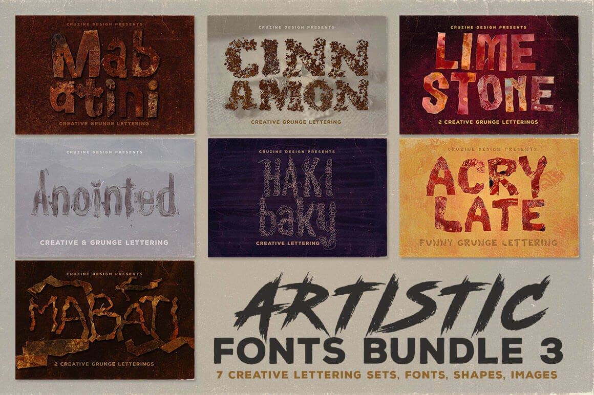 300+ Artistic Fonts, Backgrounds, Graphics & More from Cruzine – only $8!