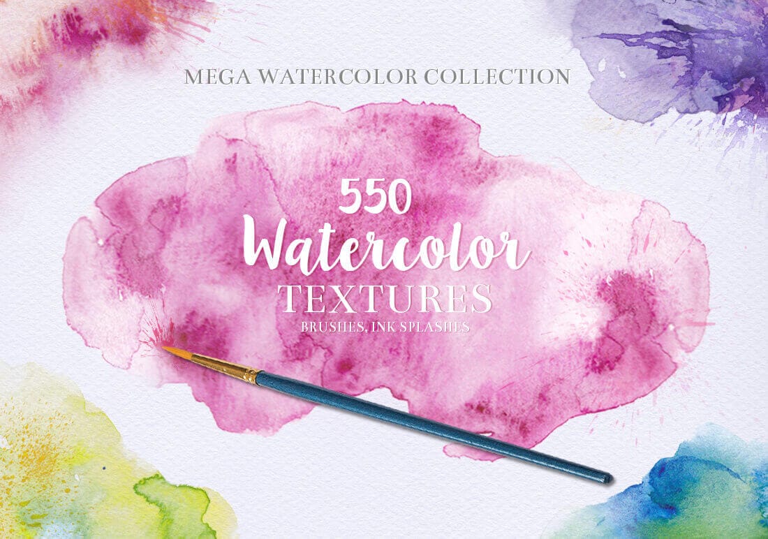 550+ Watercolor Textures, Backgrounds & Elements – only $17!