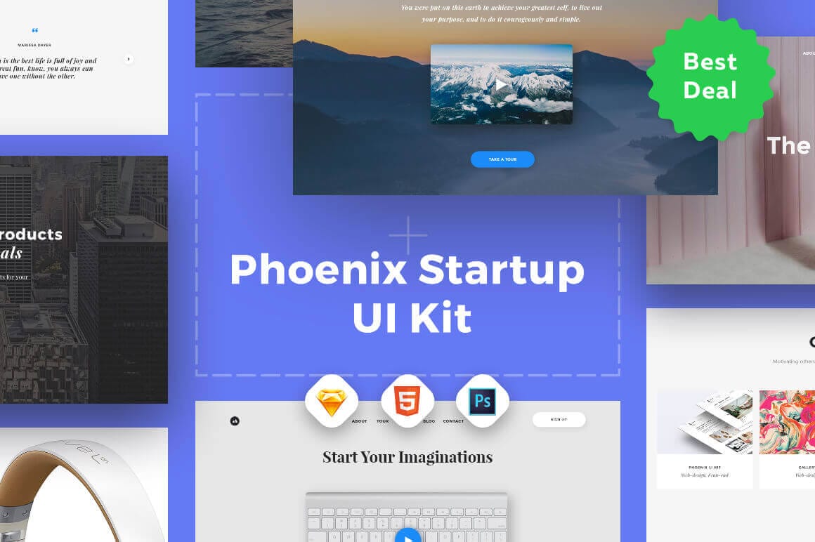 Phoenix Startup UI Kit: 110 Landing Page Templates – only $34!