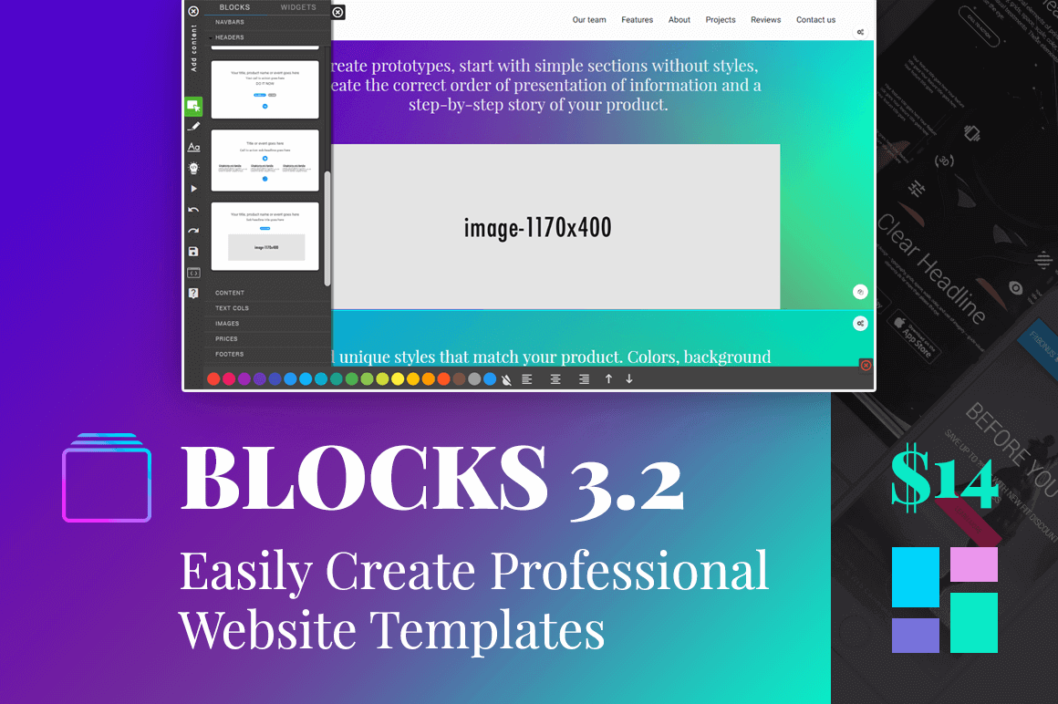 The Amazing New BLOCKS 3.2: Easily Create Professional Website Templates - only $14!