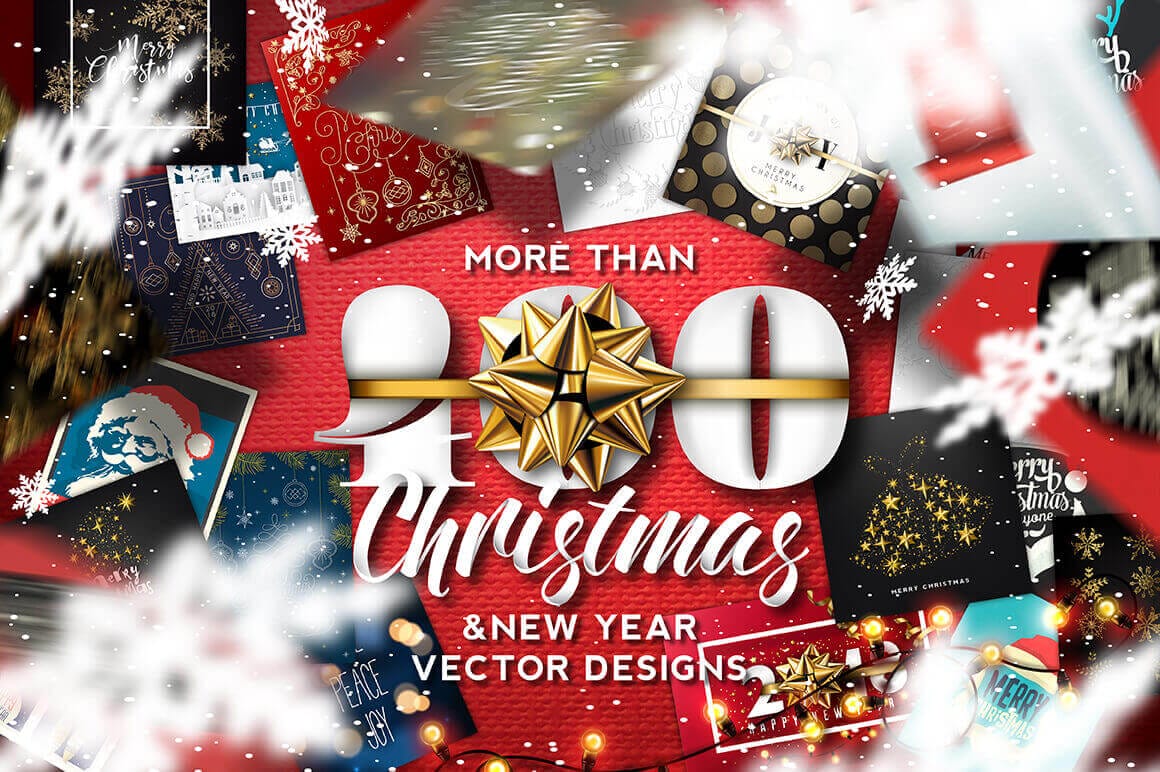 400+ Christmas and New Years Vector Designs – only 19!