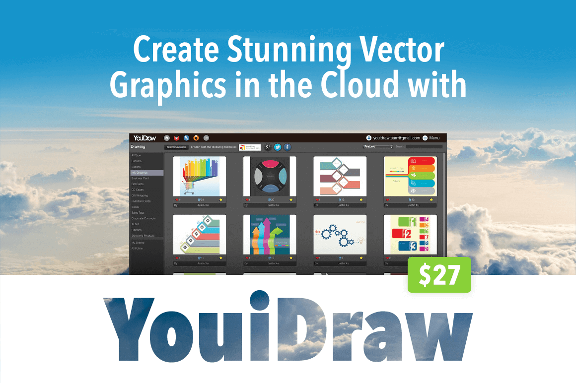 Create Stunning Vector Graphics in the Cloud with YouiDraw – only $27!