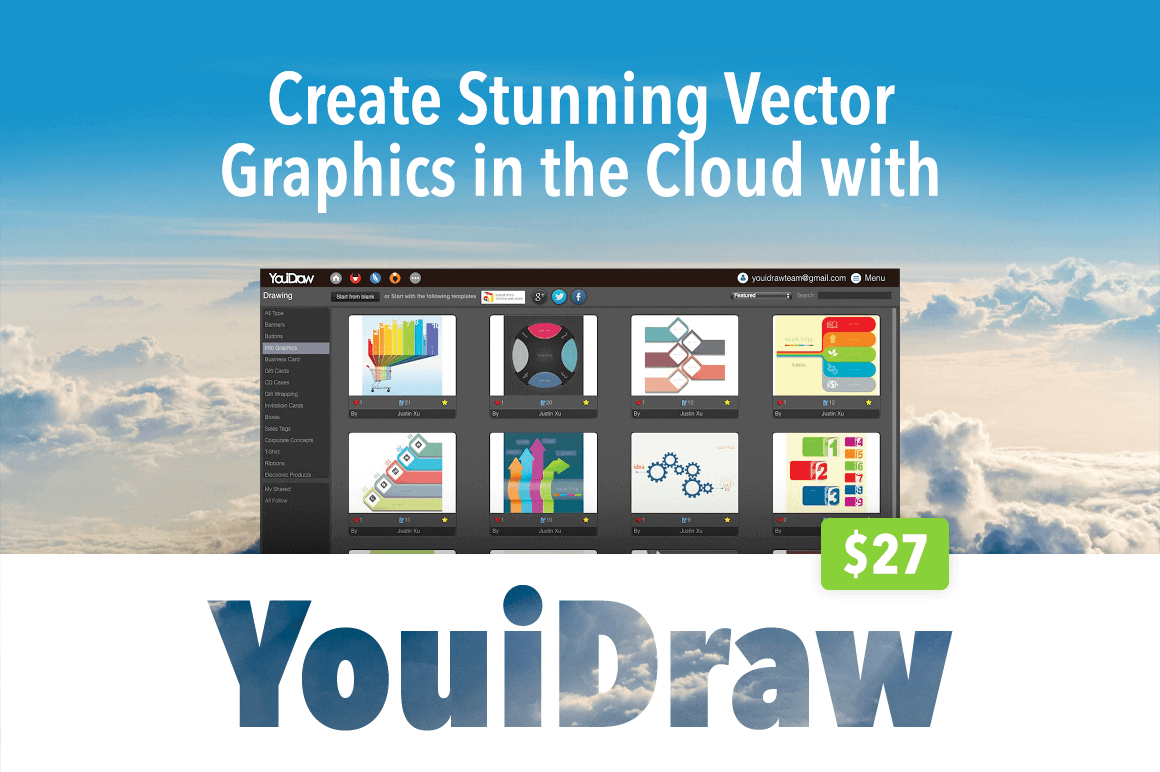 Create Stunning Vector Graphics in the Cloud with YouiDraw - only $27!