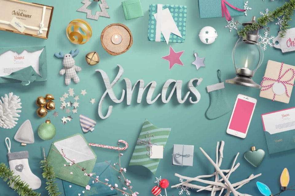 Hi-Res Xmas Mockup Scene Generator – only $14!