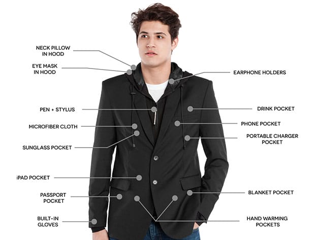 BauBax: The World's Best Travel Blazer for Men (Black) for $159