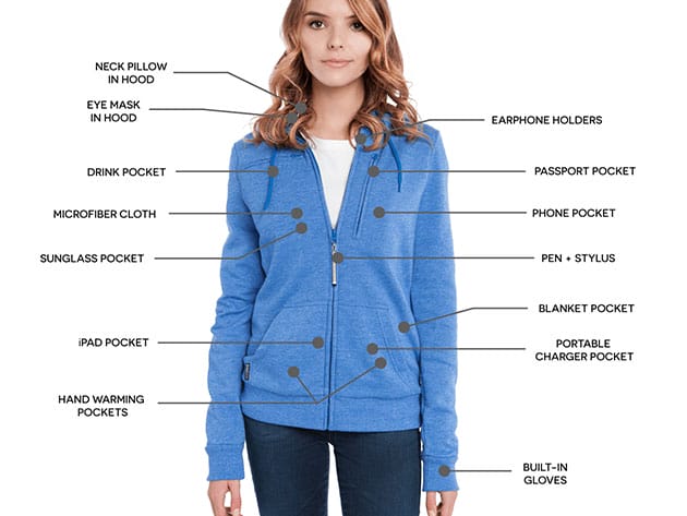 BauBax: The World’s Best Travel Sweatshirt for Women (Blue) for $109