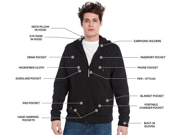 BauBax: The World’s Best Travel Sweatshirt for Men (Black) for $109
