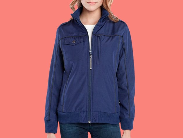 BauBax: The World’s Best Travel Bomber Jacket for Women (Blue) for $139