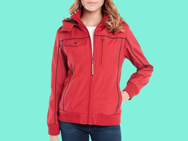 BauBax: The World's Best Travel Bomber Jacket for Women (Red) for $139
