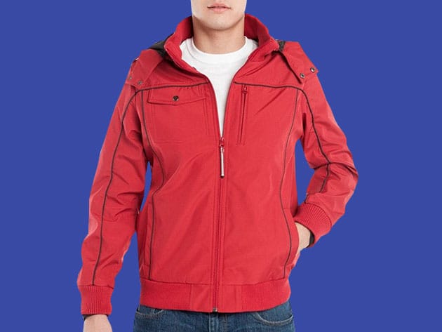 BauBax: The World’s Best Travel Bomber Jacket for Men (Red) for $139