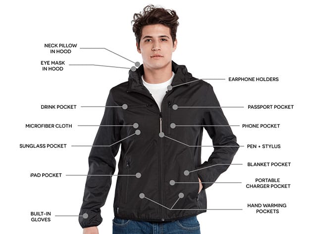 BauBax: The World's Best Travel Windbreaker for Men (Black) for $109