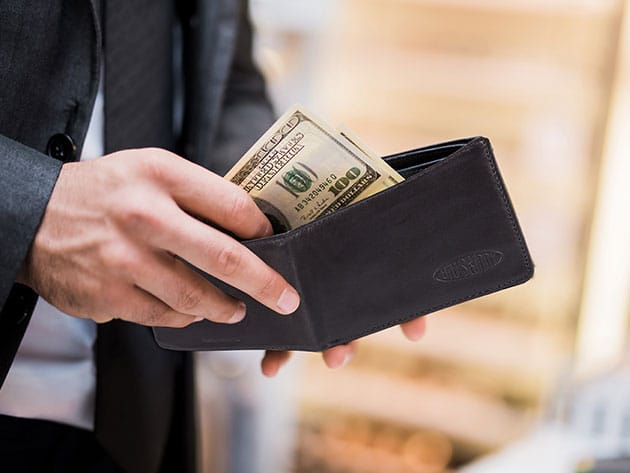 Big Skinny Leather Multi-Pocket Bi-Fold Wallet for $19