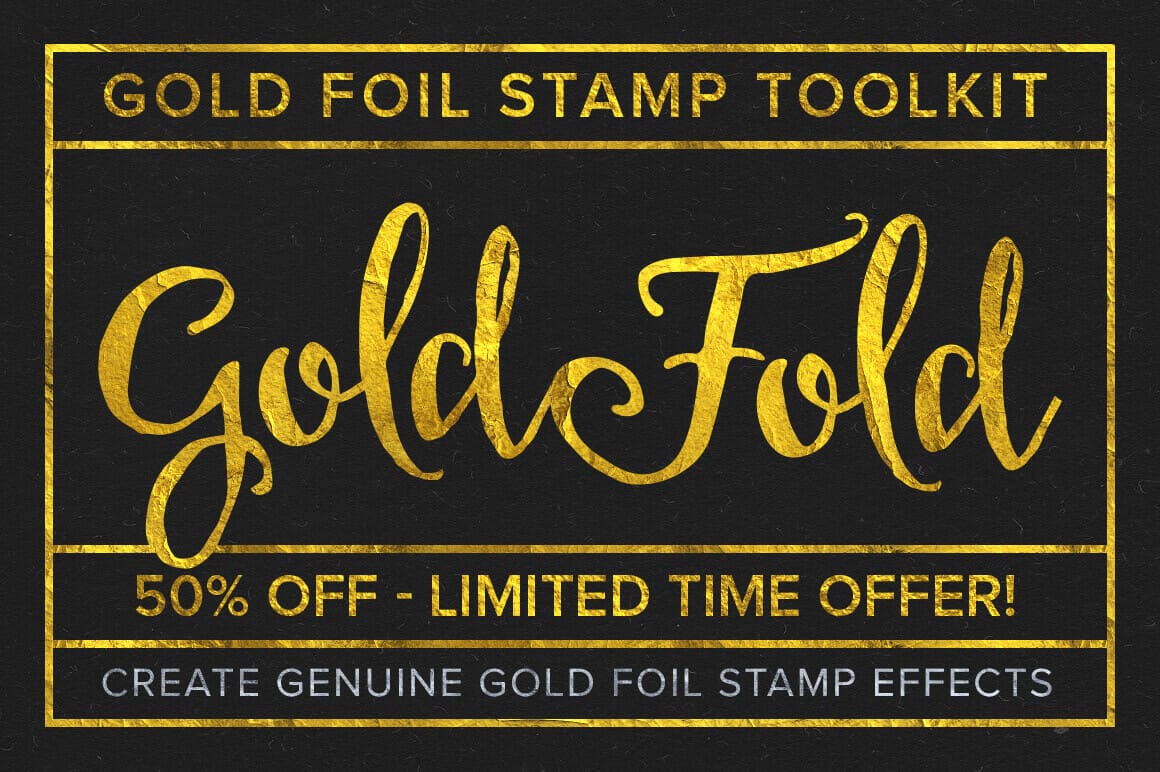 Create Gold Foil Effects with Gold Foil Stamp Toolkit – only $7!
