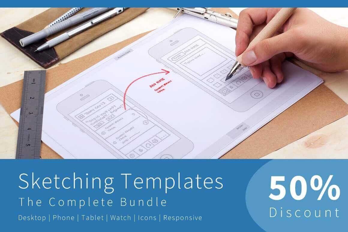 Sketching Templates Bundle of 8 Unique Design Contexts - only $19!