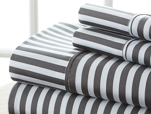 4-Piece Striped Sheet Set for $42