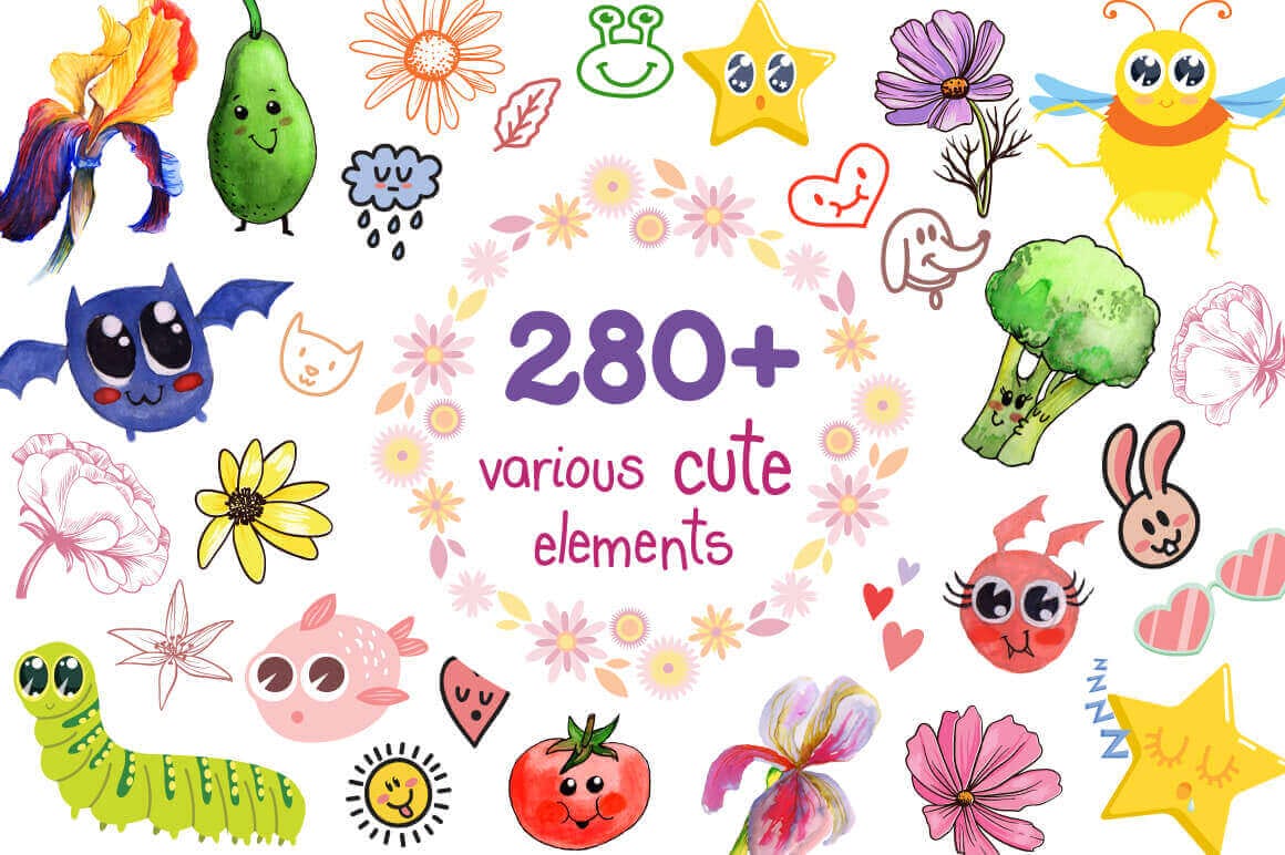 280+ Various Cute Critters and Elements - only $9!