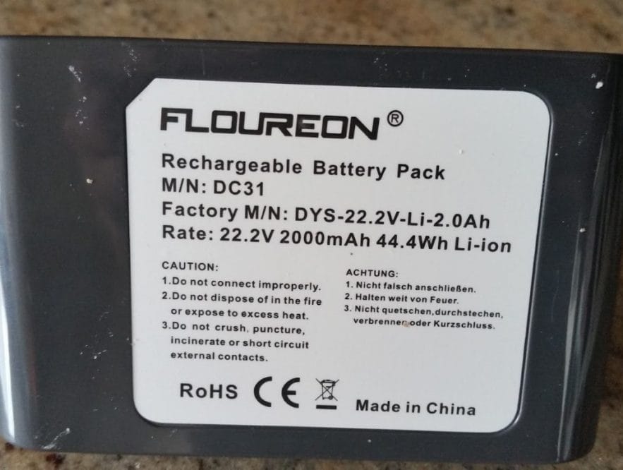 Business Legions - Dyson Handheld Battery DC31 Floureon