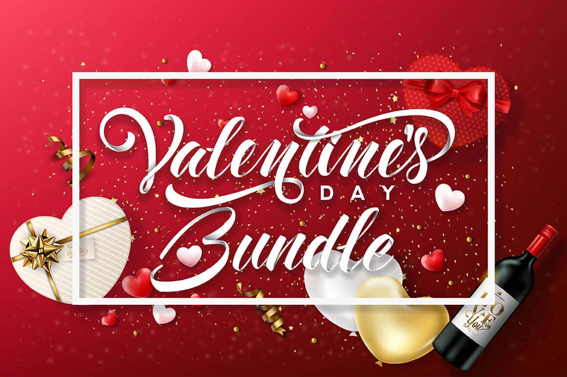 Feel the Love: Valentine’s Day Bundle of 100+ Vectors – only $9!