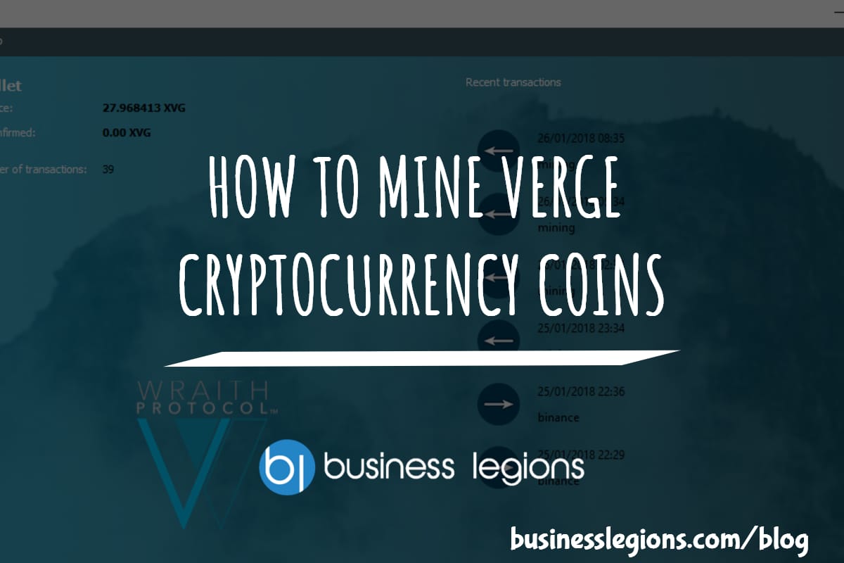 HOW TO MINE VERGE CRYPTOCURRENCY COINS