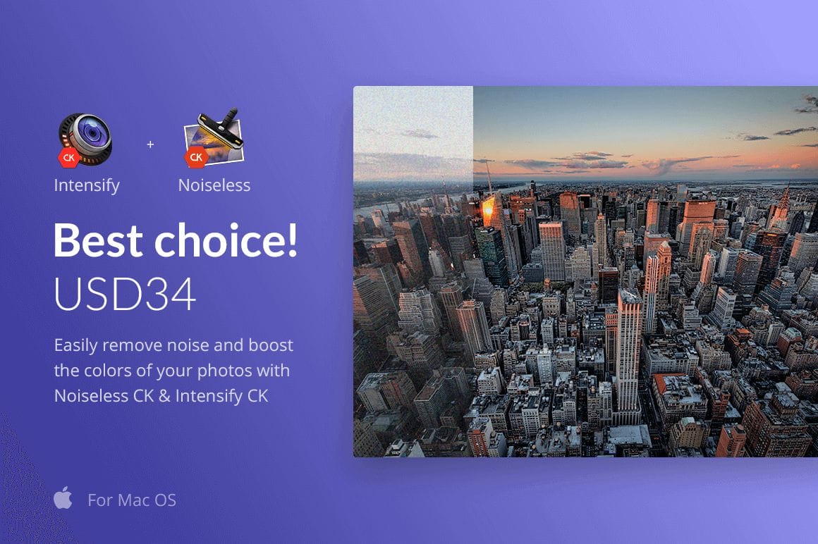 Mac Photo Enhancement Tool Bundle: Noiseless & Intensify – only $34!