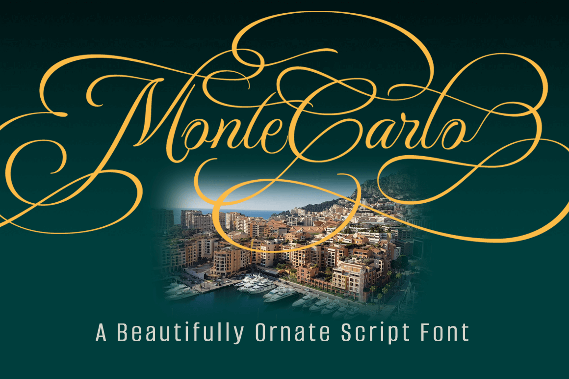 MonteCarlo PRO Beautifully Ornate Script Font – only $14!