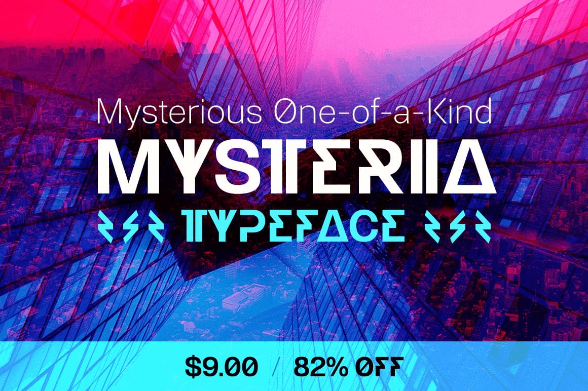 Mysterious One-of-a-Kind Mysteria Typeface – only $9!