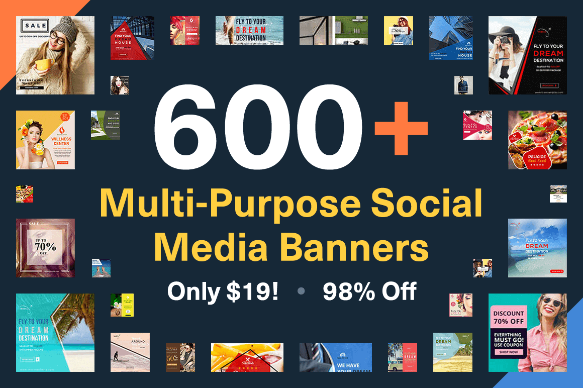 600+ Multi-Purpose Social Media Banners – only $19!