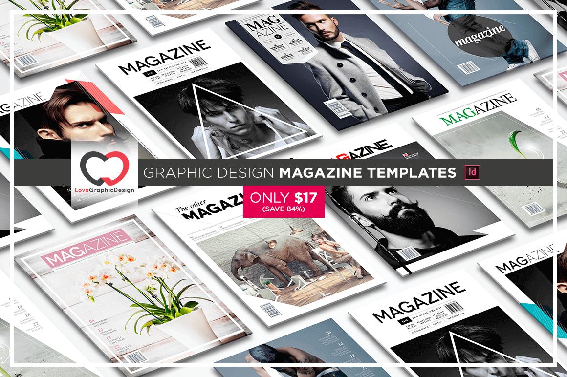 8 Professional Graphic Design Magazine Templates (over 170 pages) – only $17!