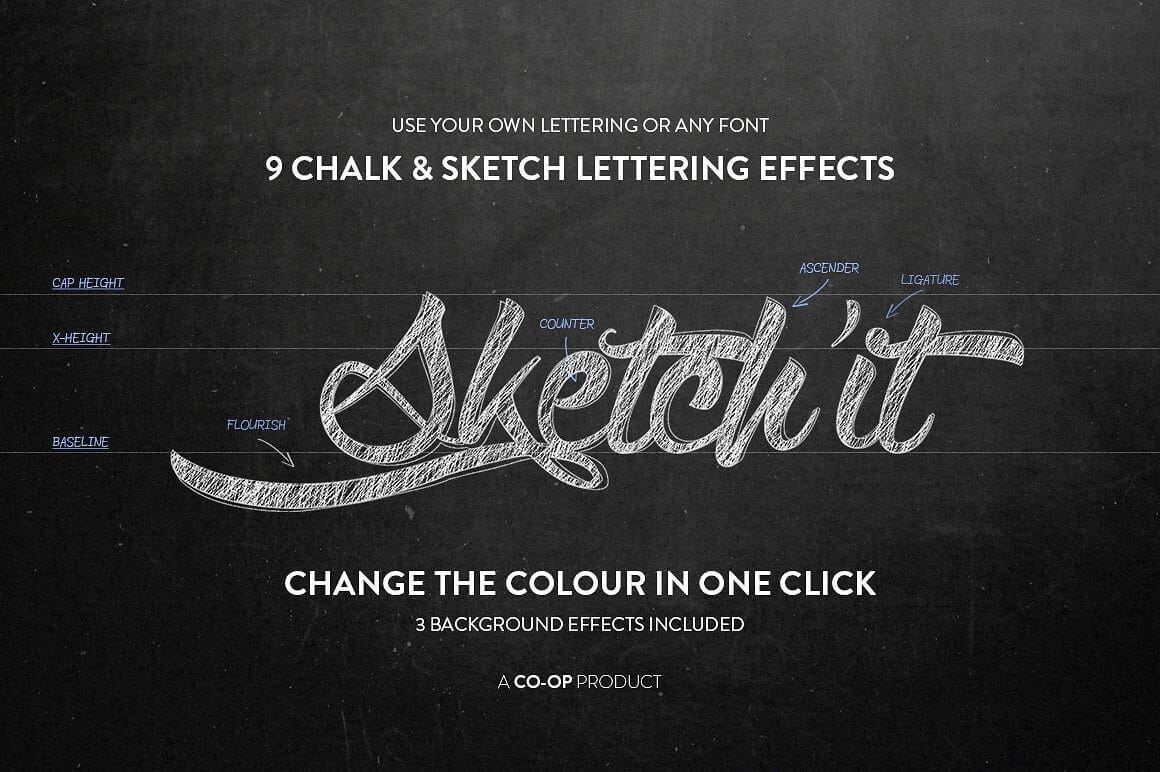 Add Realistic Chalk and Sketch Lettering Effects with Sketch'it - only $5!