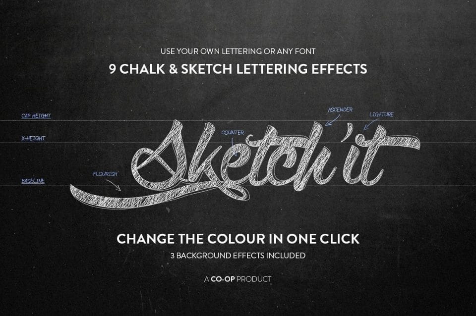 Add Realistic Chalk and Sketch Lettering Effects with Sketch’it – only $5!