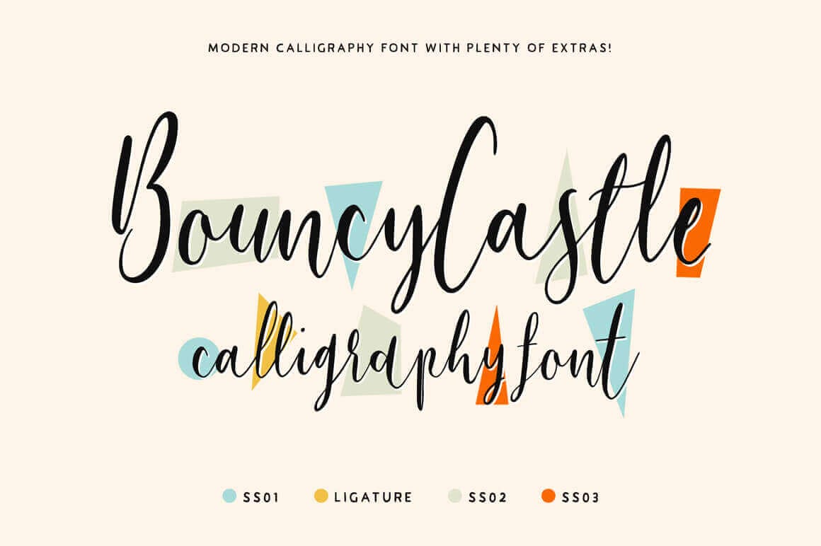 Bouncy Castle Modern Calligraphy Font Family – only $9!