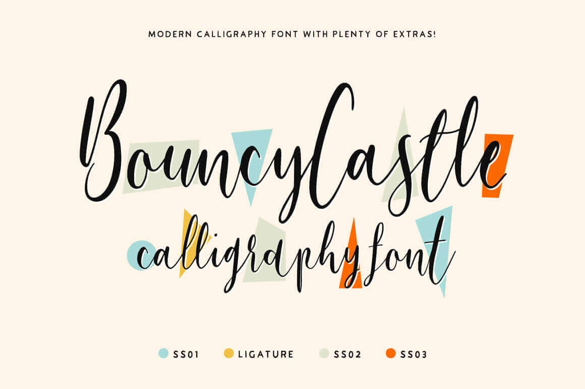 Bouncy Castle Modern Calligraphy Font Family - only $9!