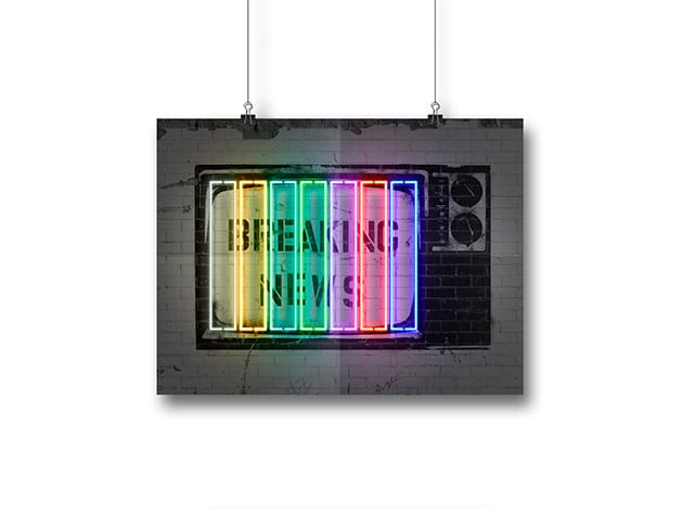 Octavian Mielu Neon Illusion Wall Art (Breaking News 16×12) for $19