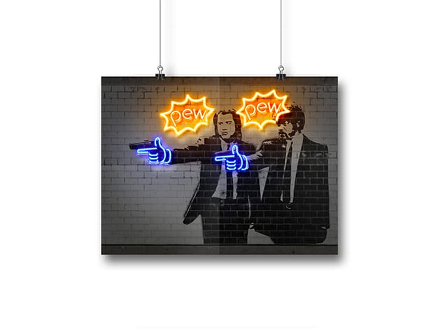 Octavian Mielu Neon Illusion Wall Art (Pew Pew 16×12) for $19