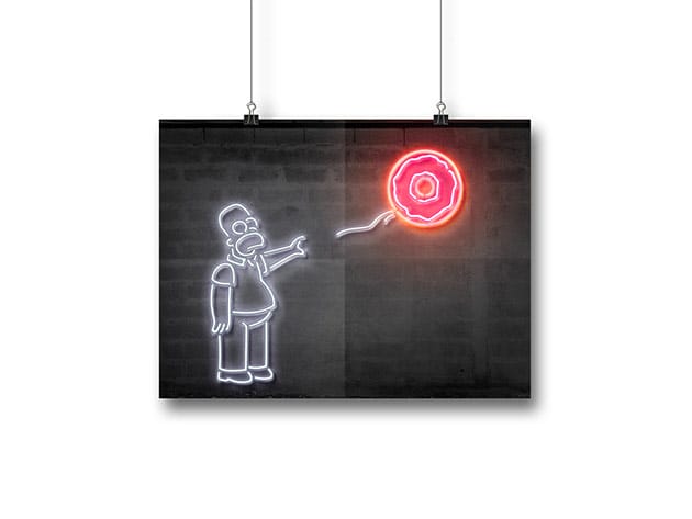 Octavian Mielu Neon Illusion Wall Art (Donut Balloon 16×12) for $19