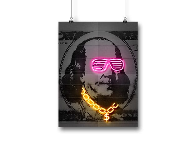 Octavian Mielu Neon Illusion Wall Art (Franklin 12×16) for $19