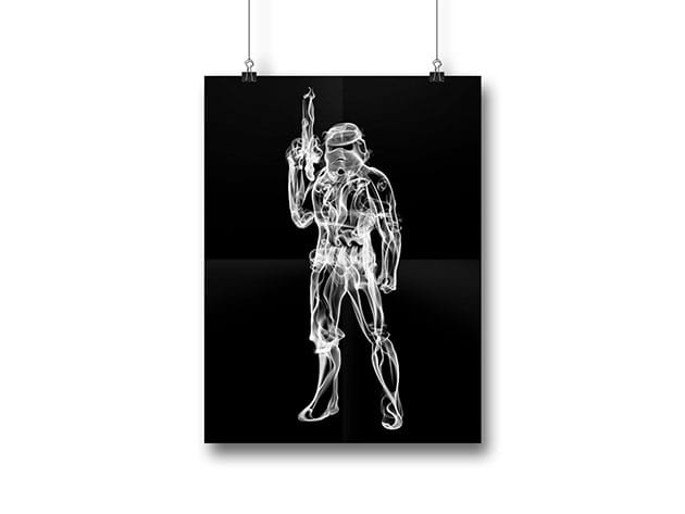Octavian Mielu Neon Illusion Wall Art (Stormtrooper 12x16) for $19