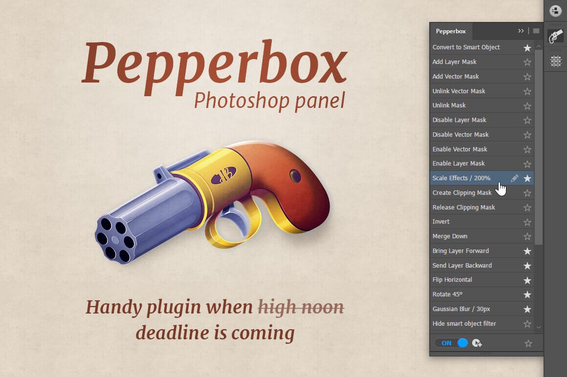 Edit Multiple Photoshop Layers With One Click Using the Pepperbox Plugin – only $12!
