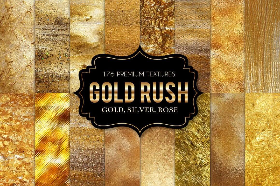 Gold Rush: 176 Hi-Res Gold, Silver and Rose Textures – only $10!