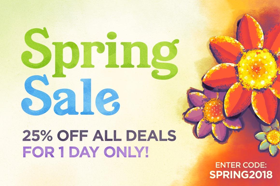 SPRING SALE - 25% off ALL DEALS1 Day Only!