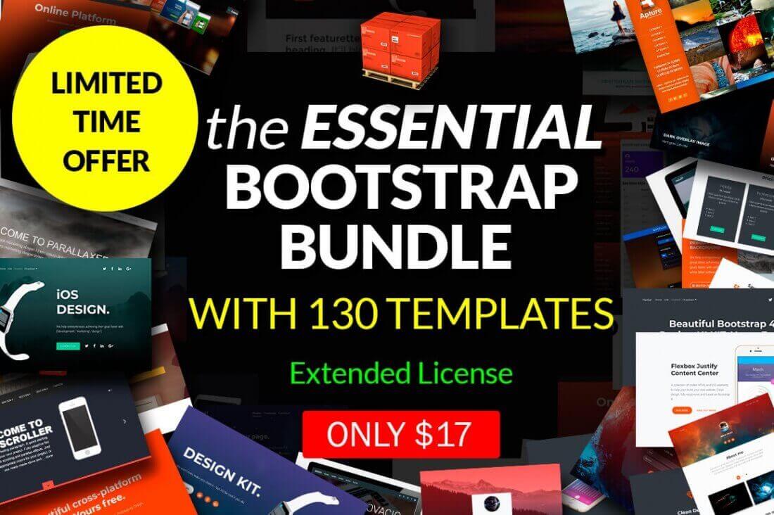 The Essential Bootstrap Bundle with 130 Templates + Extended License - only $17!