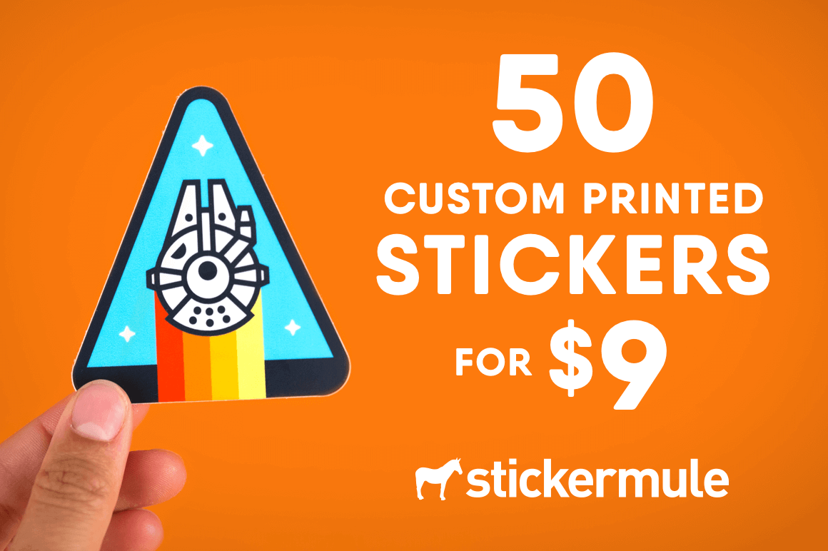 50 Custom Printed Die Cut Stickers from Stickermule - only $9!