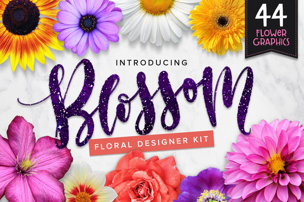 Blossom Floral Designer Kit with 40+ Cutout Flowers – only $7!