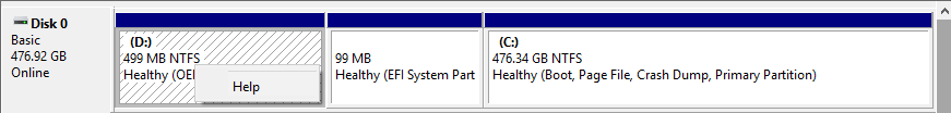 Business Legions - Disk Management OEM Partition Right Click